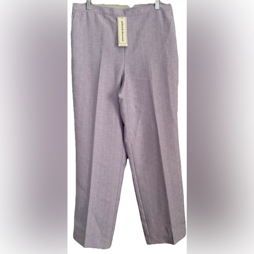 Alfred Dunner Provence Pull On Pants Lilac Purple 16 Pockets Casual Office NEW